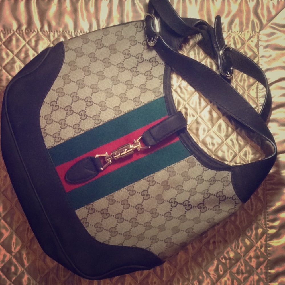 Gucci GG Hobo Brown Canvas Cross Body Bag